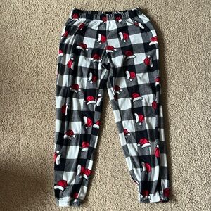 White and black plaid pajama pants